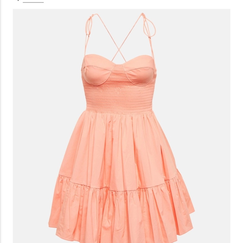 STAUD Peach Spaghetti Strap Dress